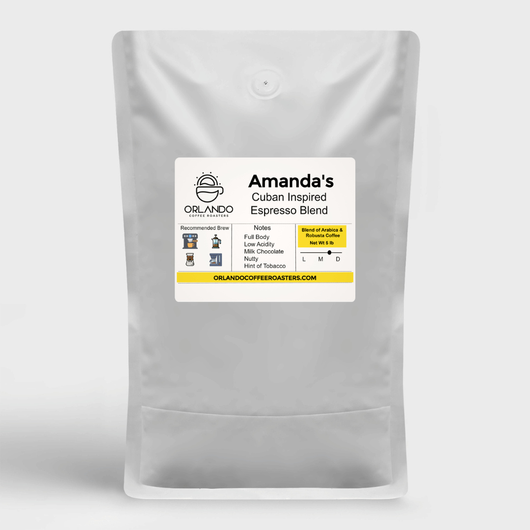 5 pound bag of amanda's cuban inspired espresso blend