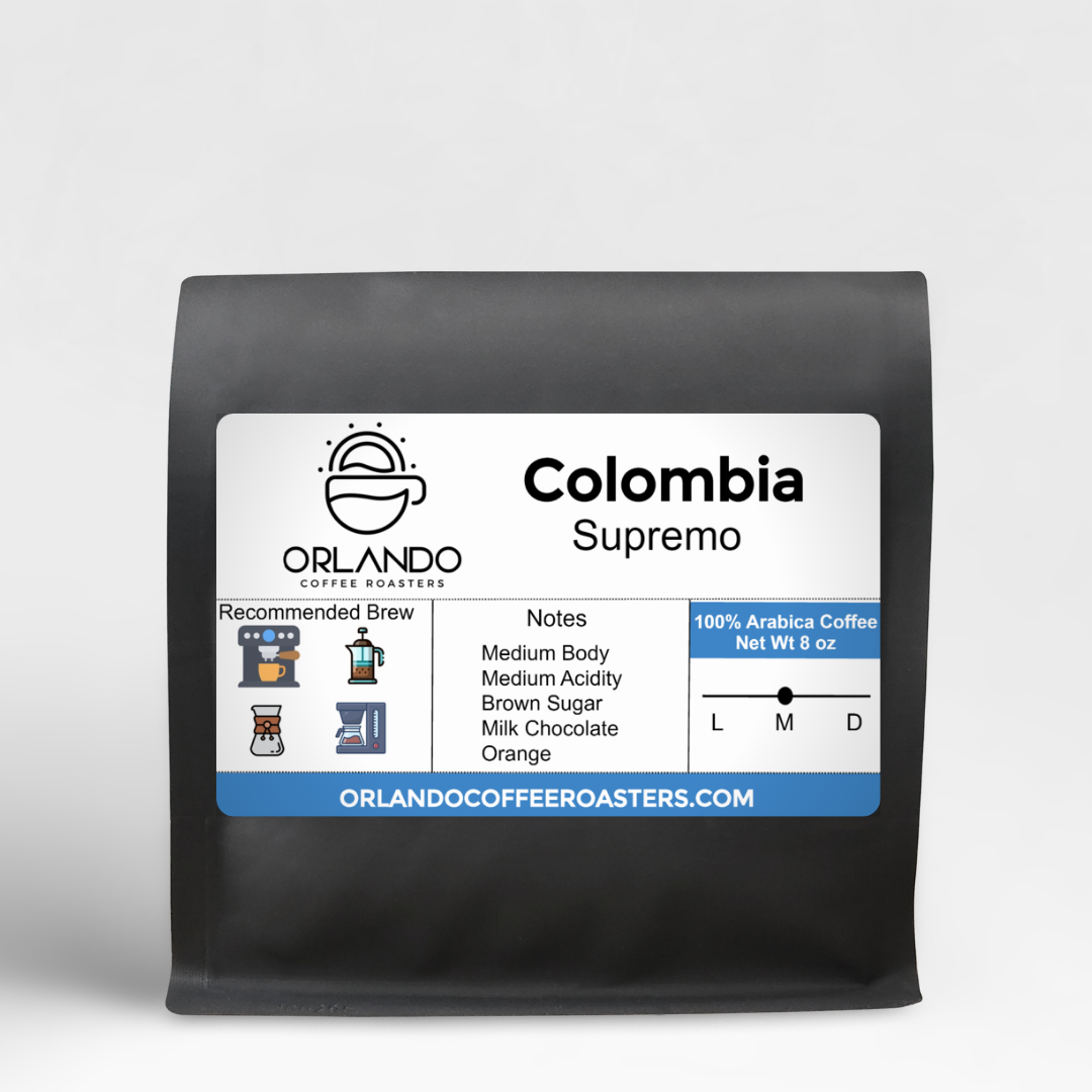 8 ounce bag of colombia supremo medium