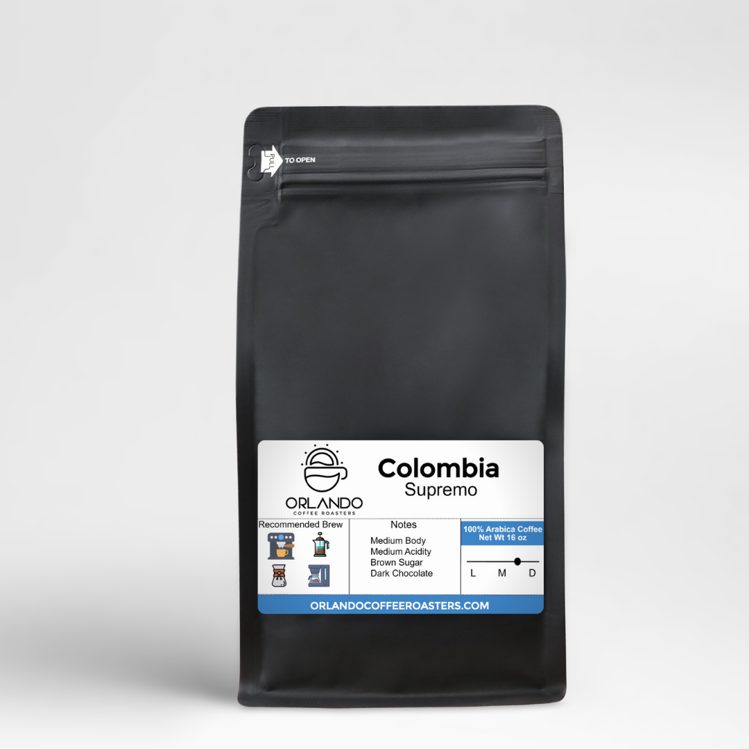 16 ounce bag of colombia supremo medium-dark